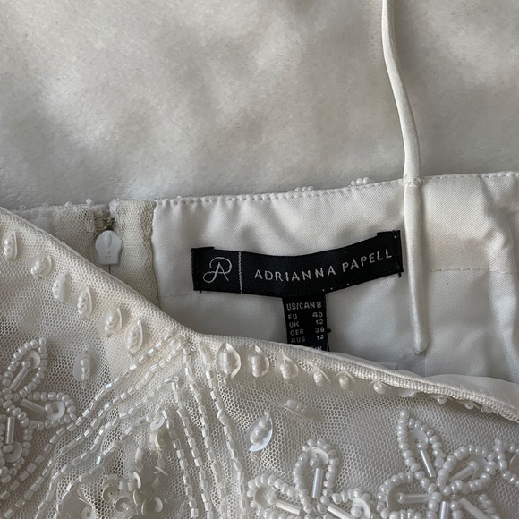 NWT Adrianna Papell Embellished‎ Crop Ivory TOP ONLY [SZ 8 ] - Picture 6 of 10